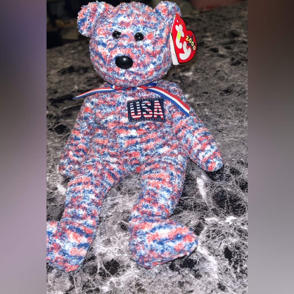 Ty USA Bear with Red, White, and Blue